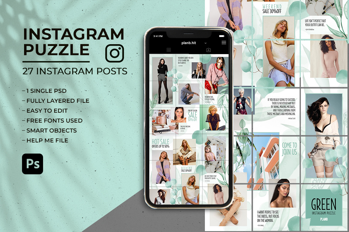 Detail Instagram Puzzle Feed Template Download Nomer 36