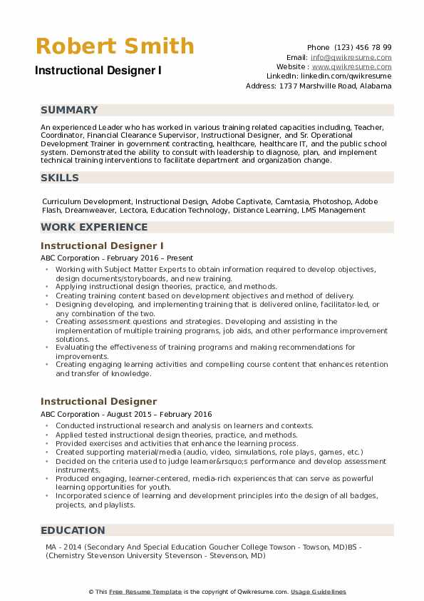 Detail Instructional Design Analysis Template Nomer 34