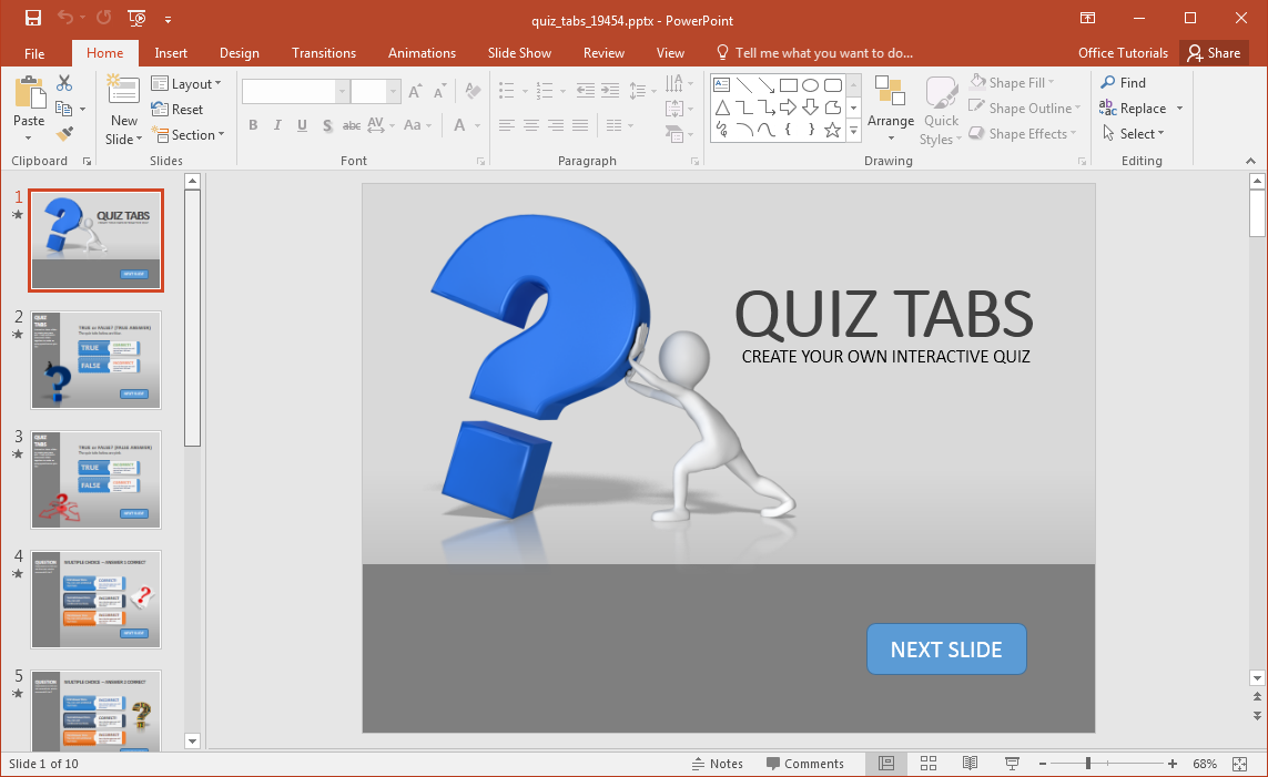 Detail Interactive Quiz Ppt Template Nomer 5