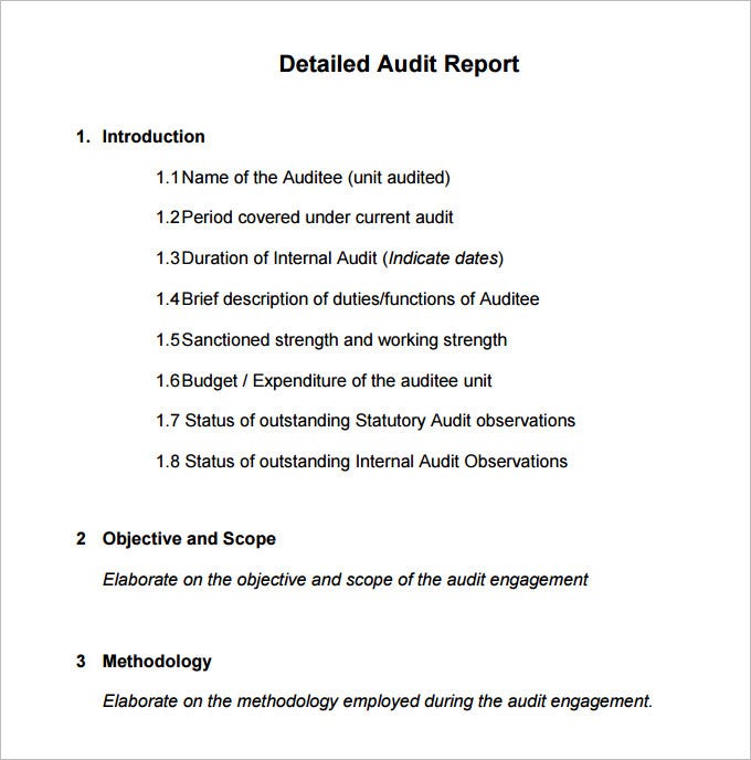 Detail Internal Audit Report Template Nomer 11