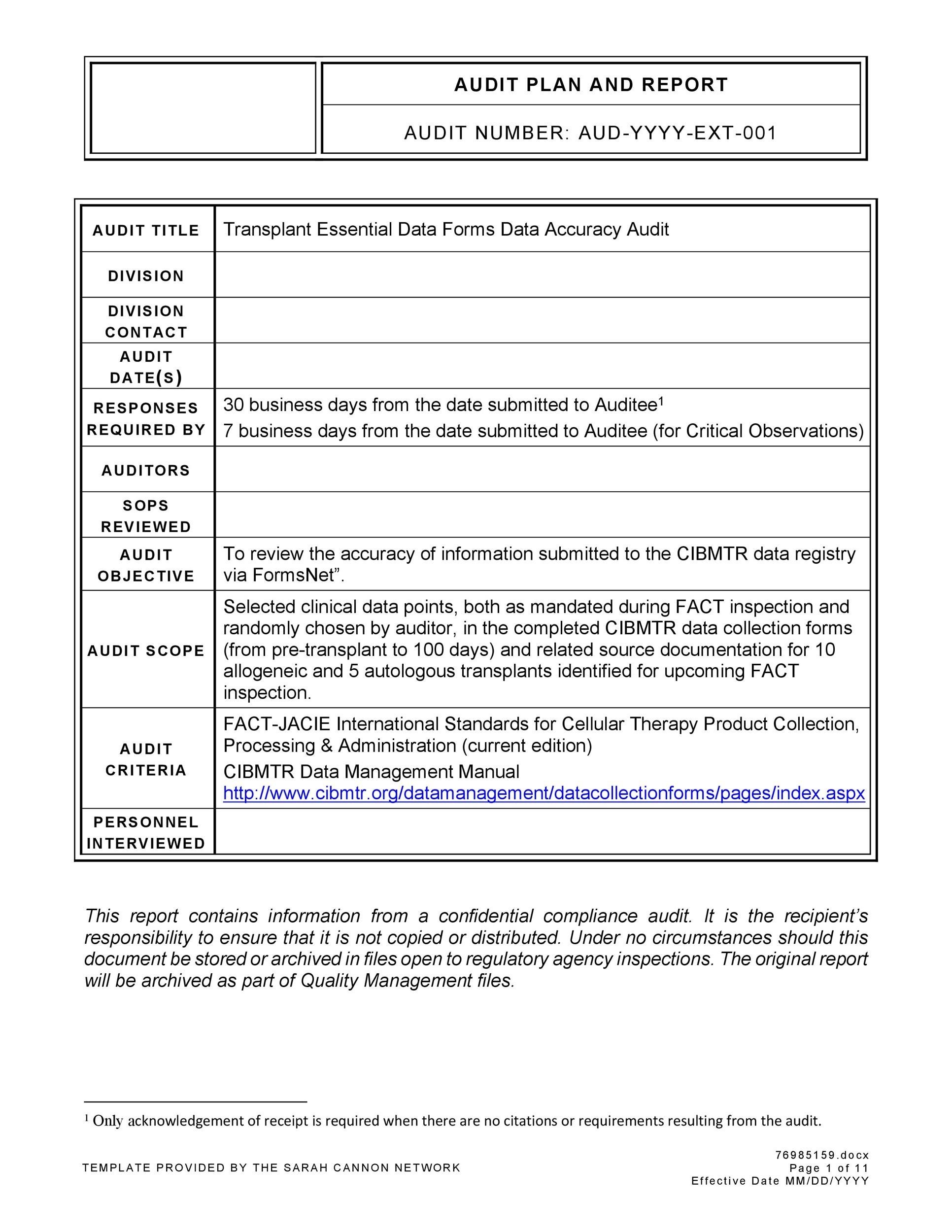 Detail Internal Audit Report Template Nomer 3