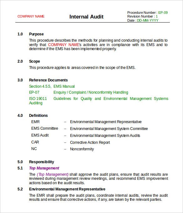 Detail Internal Audit Report Template Nomer 21