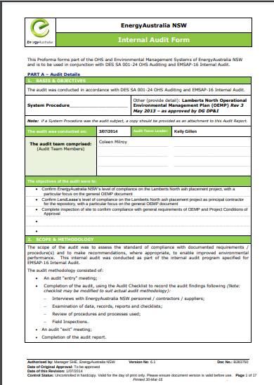 Detail Internal Audit Report Template Nomer 28