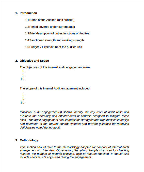 Detail Internal Audit Report Template Nomer 41