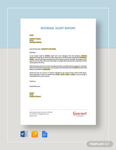 Detail Internal Audit Report Template Nomer 7