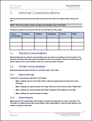 Detail Internal Communication Plan Template Nomer 40
