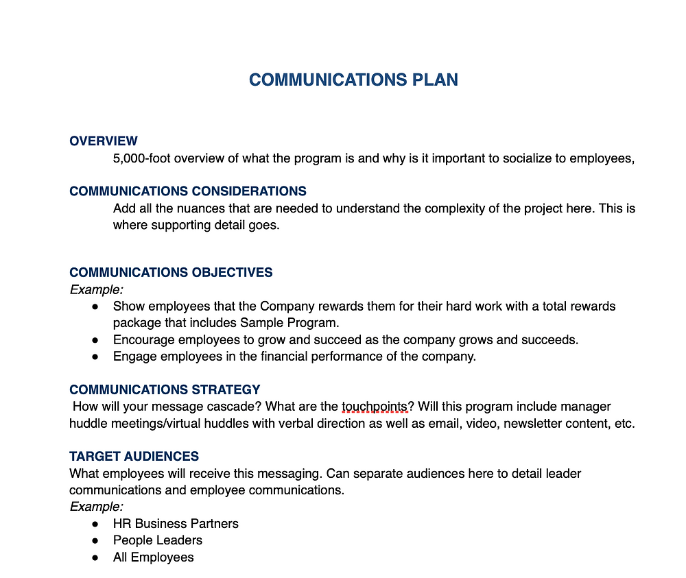 Detail Internal Communication Plan Template Nomer 42