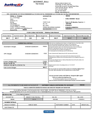 Detail Internet Bill Invoice Template Nomer 11