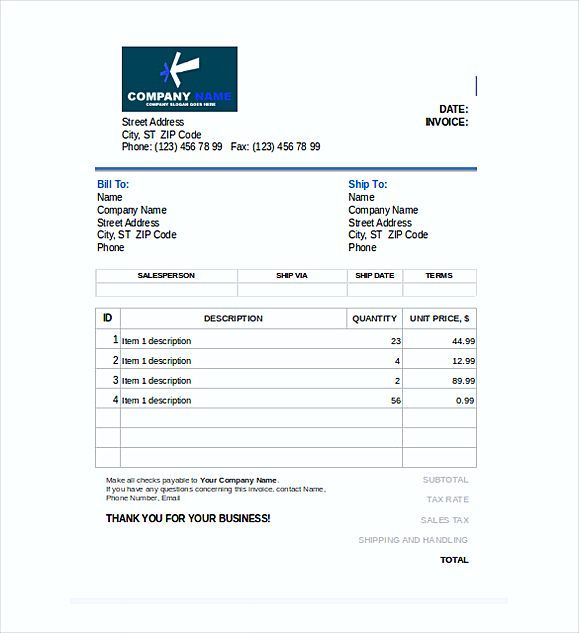 Detail Internet Bill Invoice Template Nomer 55