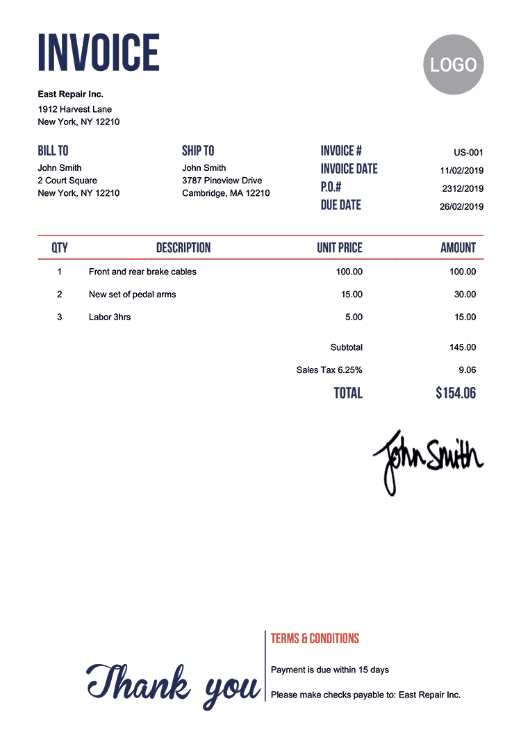 Detail Internet Bill Invoice Template Nomer 9