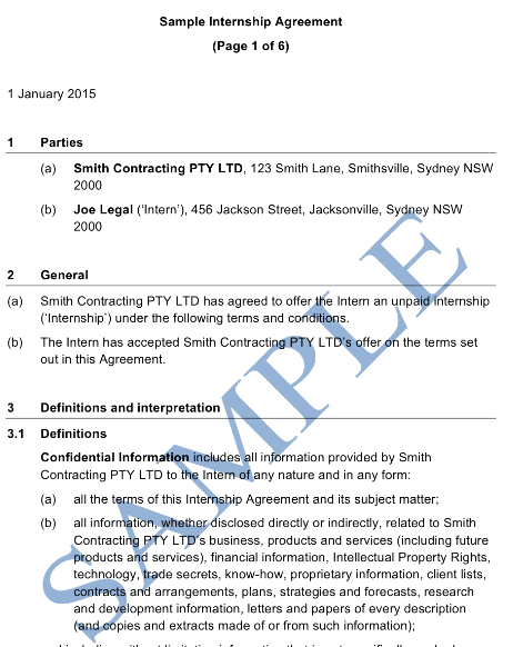 Detail Internship Contract Template Nomer 24