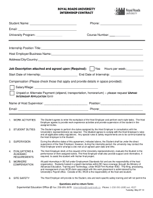 Detail Internship Contract Template Nomer 25