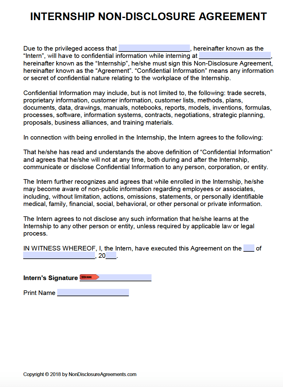 Detail Internship Contract Template Nomer 38