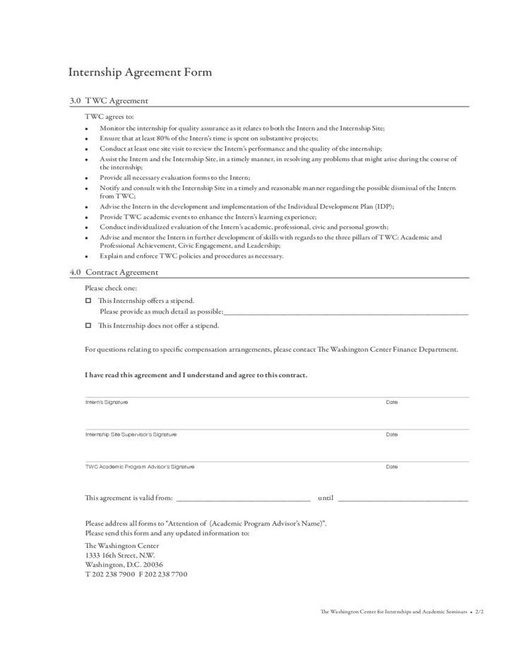 Detail Internship Contract Template Nomer 54