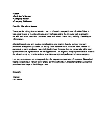Detail Interview Thank You Note Template Nomer 31