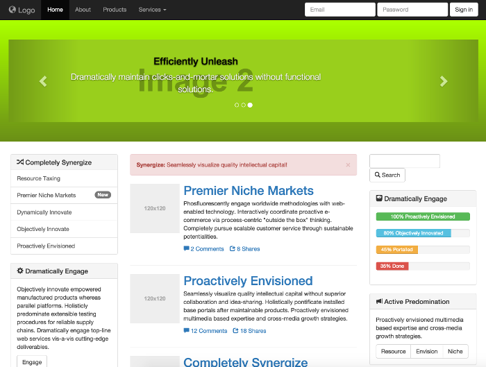 Detail Intranet Template Bootstrap Nomer 29