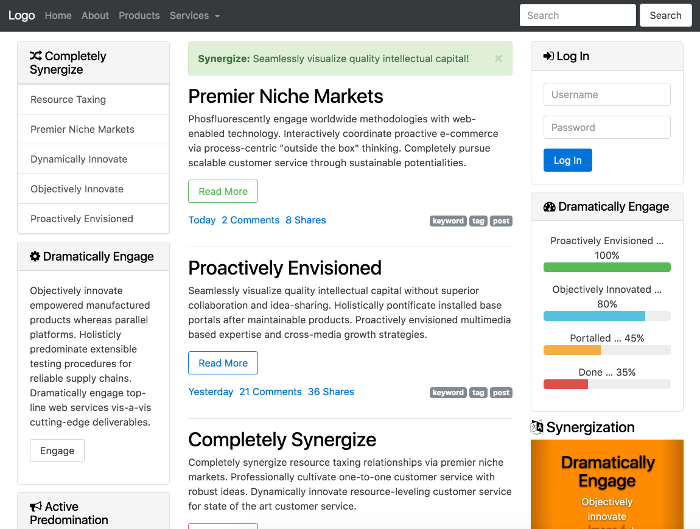 Detail Intranet Template Bootstrap Nomer 38