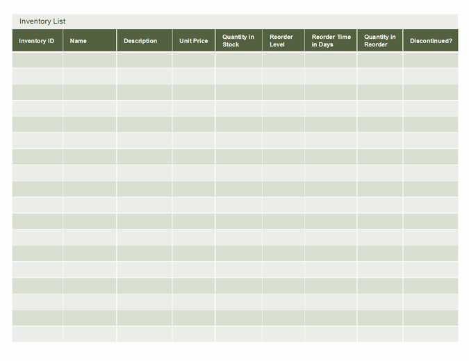 Detail Inventory Design Template Nomer 23