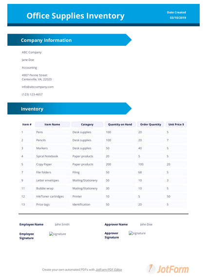 Detail Inventory Design Template Nomer 5