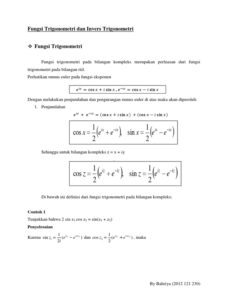 Detail Invers Fungsi Trigonometri Nomer 3