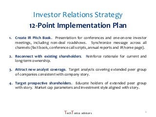 Detail Investor Relations Plan Template Nomer 6