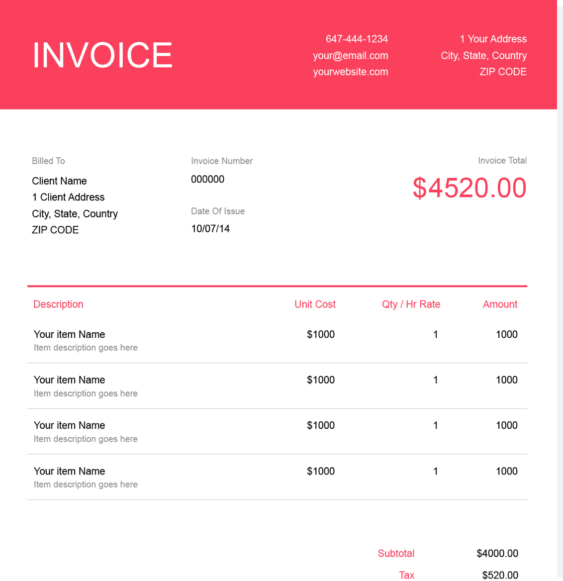 Detail Invoice Design Template Free Download Nomer 14