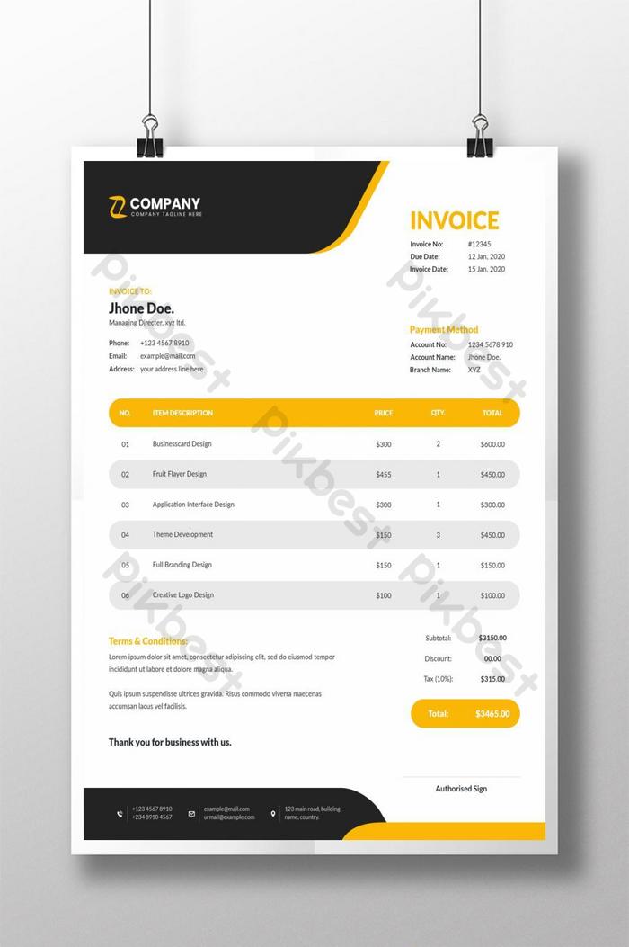 Detail Invoice Design Template Free Download Nomer 22
