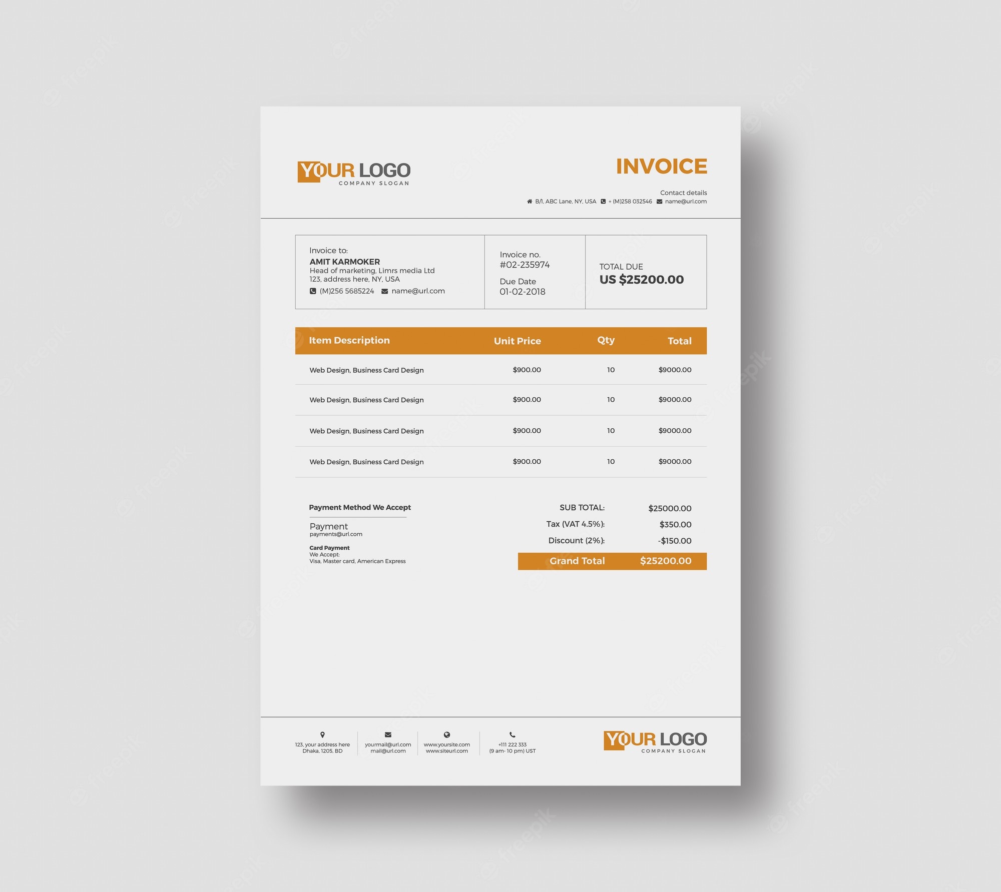 Detail Invoice Design Template Free Download Nomer 39