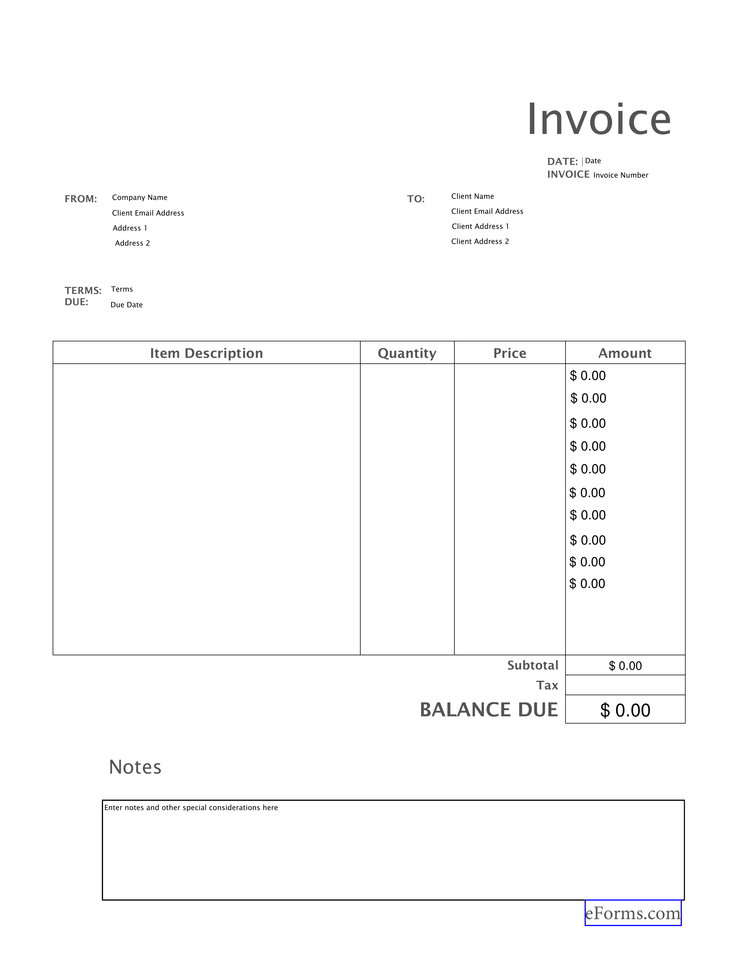 Detail Invoice Design Template Free Download Nomer 40