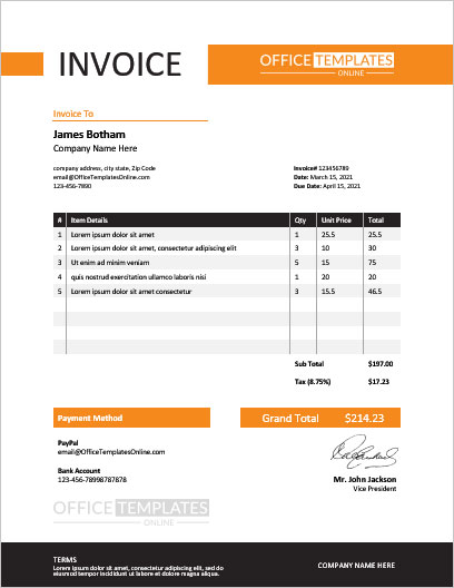 Detail Invoice Design Template Free Download Nomer 45