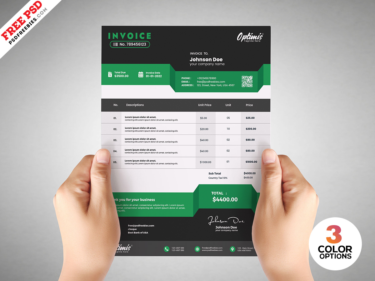 Detail Invoice Design Template Free Download Nomer 49