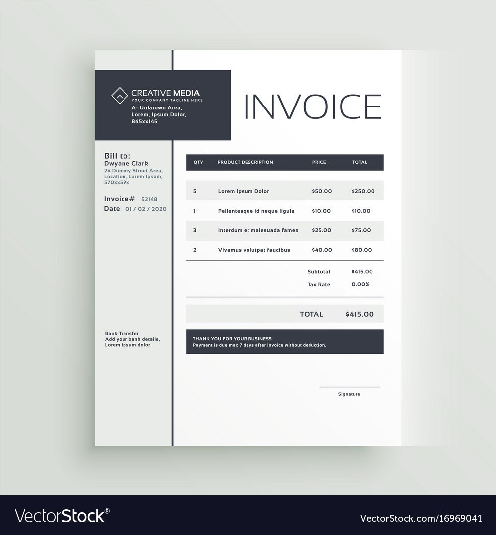 Detail Invoice Design Template Free Download Nomer 10
