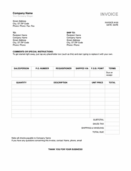 Detail Invoice Template Doc Nomer 28