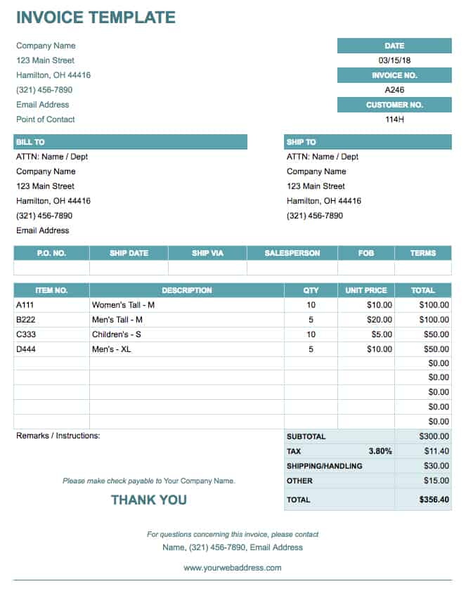 Detail Invoice Template Doc Nomer 34
