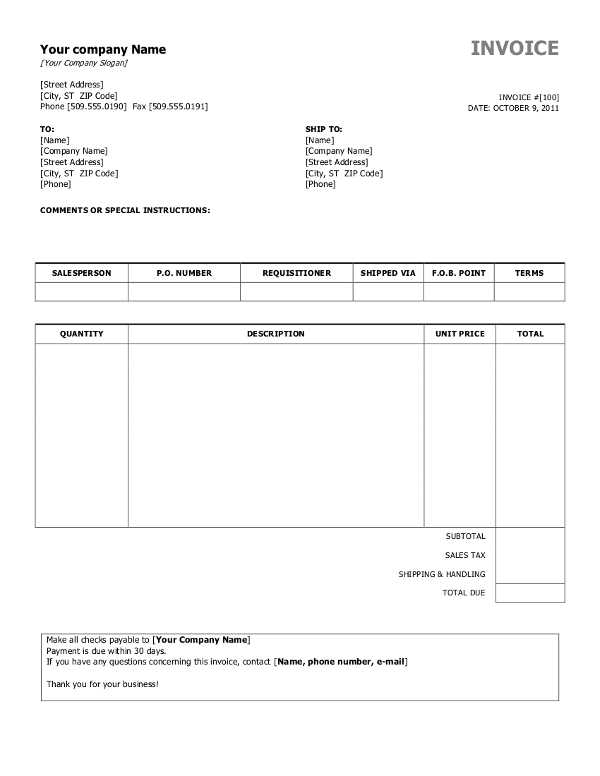 Detail Invoice Template Doc Nomer 43