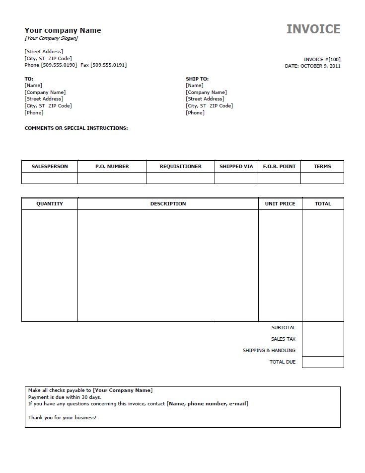Detail Invoice Template Download Nomer 13