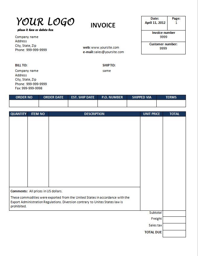 Detail Invoice Template Download Nomer 20