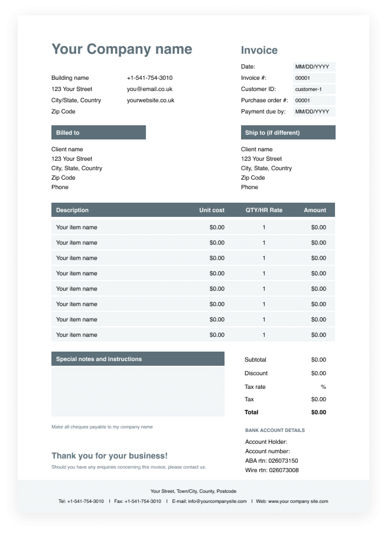 Detail Invoice Template Download Nomer 27