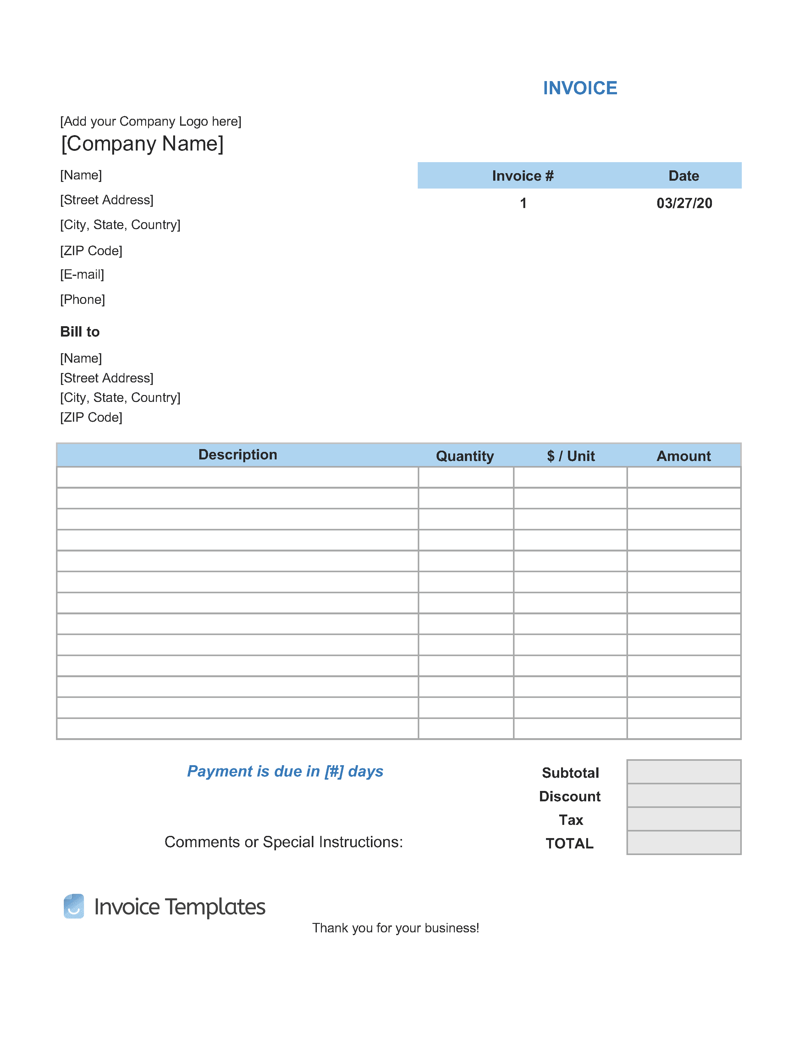 Detail Invoice Template Download Nomer 36