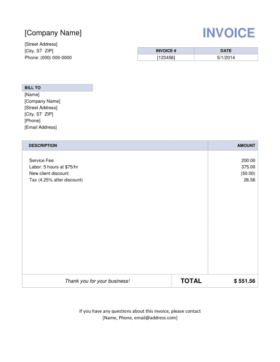 Detail Invoice Template Download Nomer 40