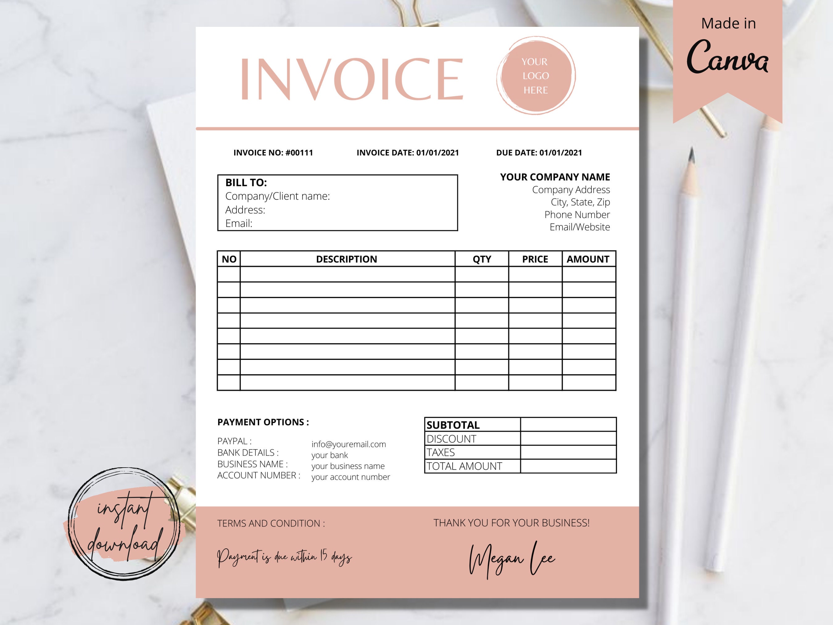 Detail Invoice Template Download Nomer 46