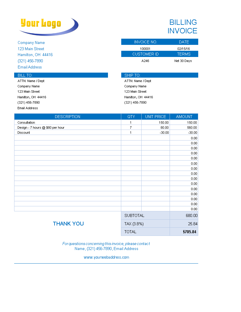 Detail Invoice Template Excel Nomer 20