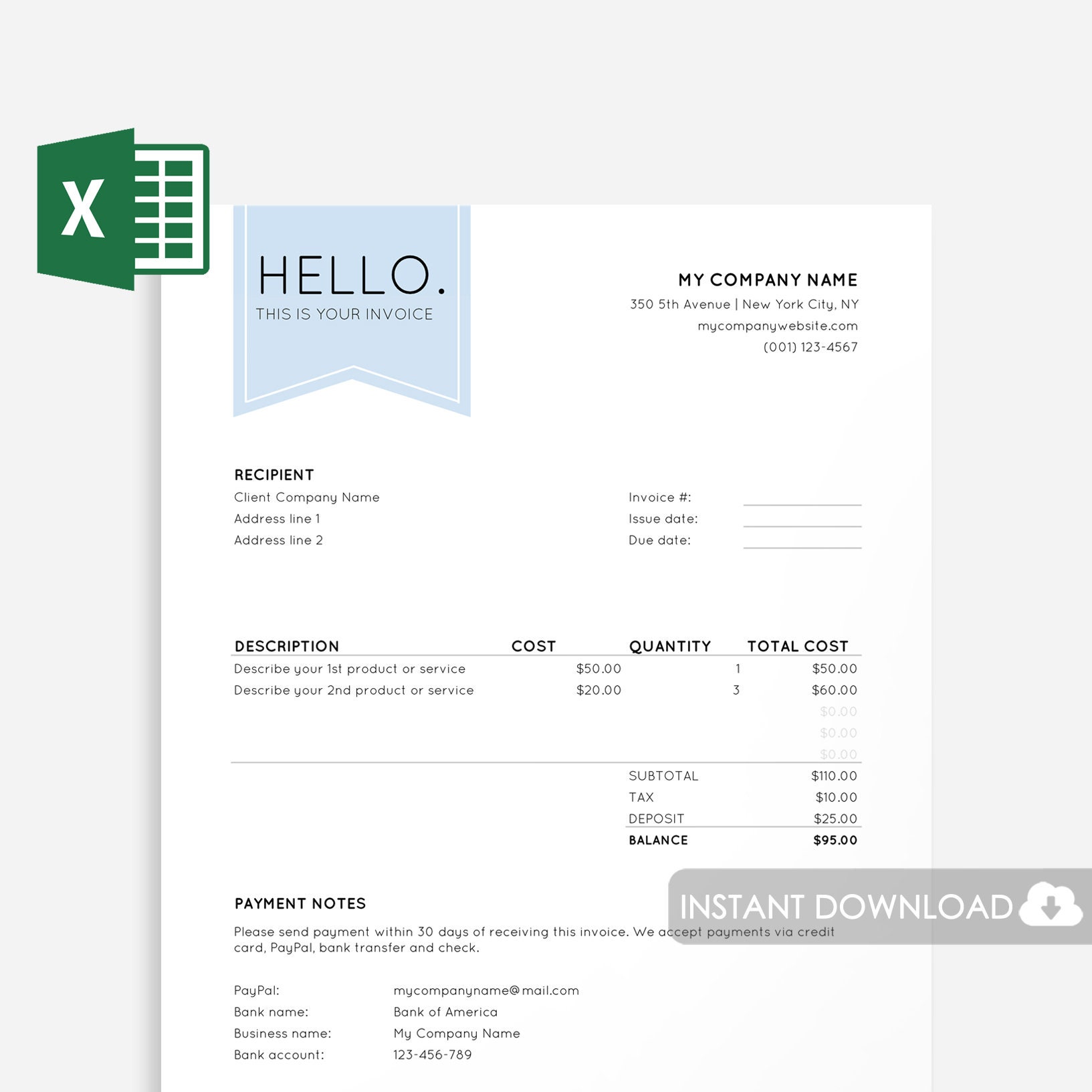 Detail Invoice Template Excel Nomer 27