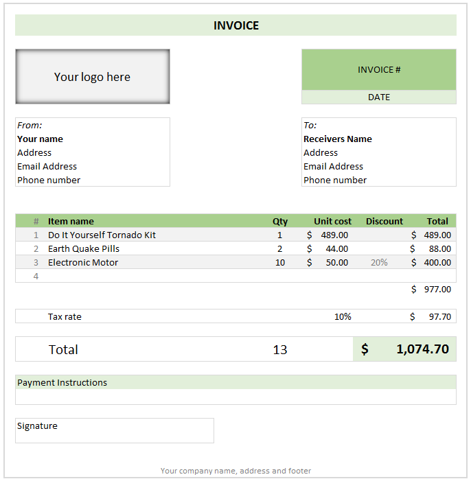 Detail Invoice Template Excel Nomer 45