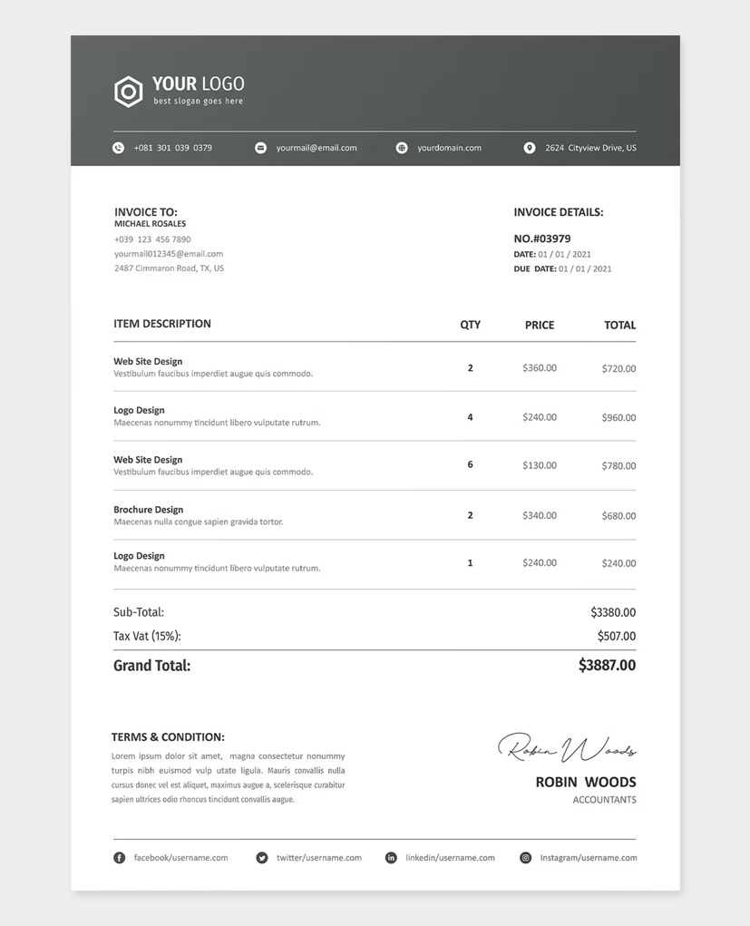 Detail Invoice Template Excel Nomer 53