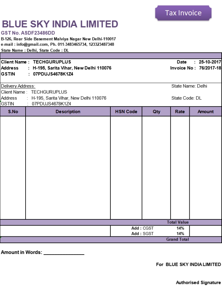 Detail Invoice Template Excel Download Nomer 35