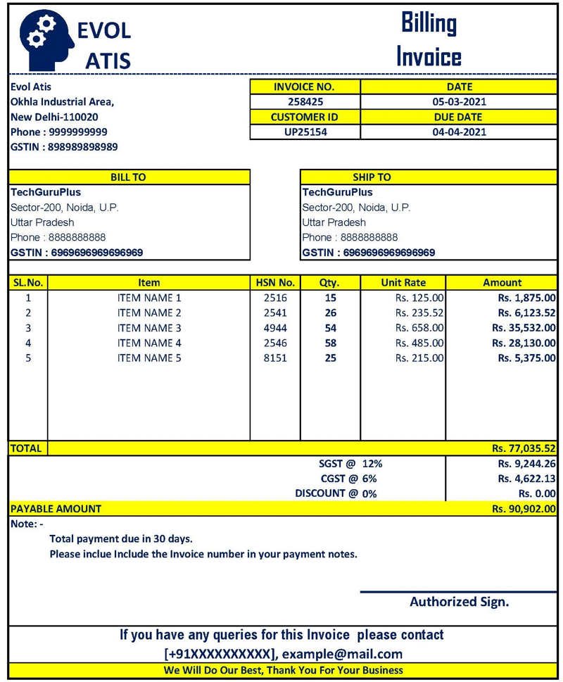 Detail Invoice Template Excel Download Nomer 37
