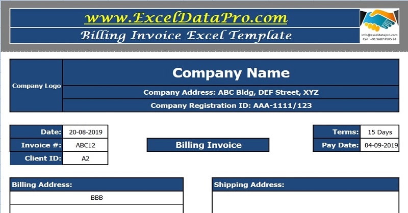 Detail Invoice Template Excel Download Nomer 42