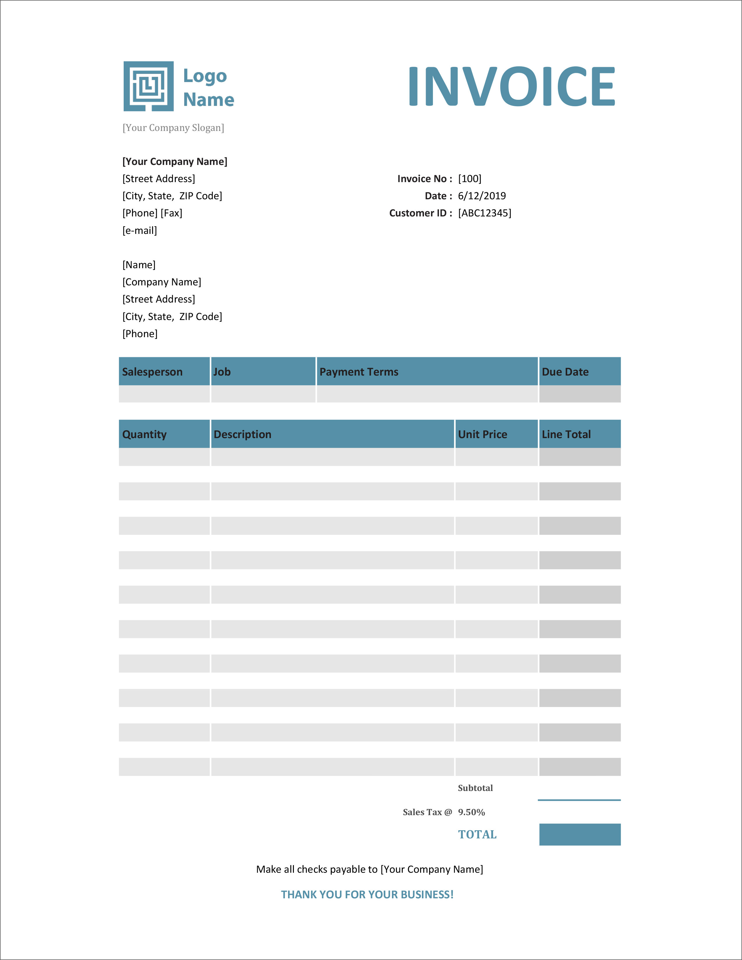 Detail Invoice Template Excel Download Nomer 54