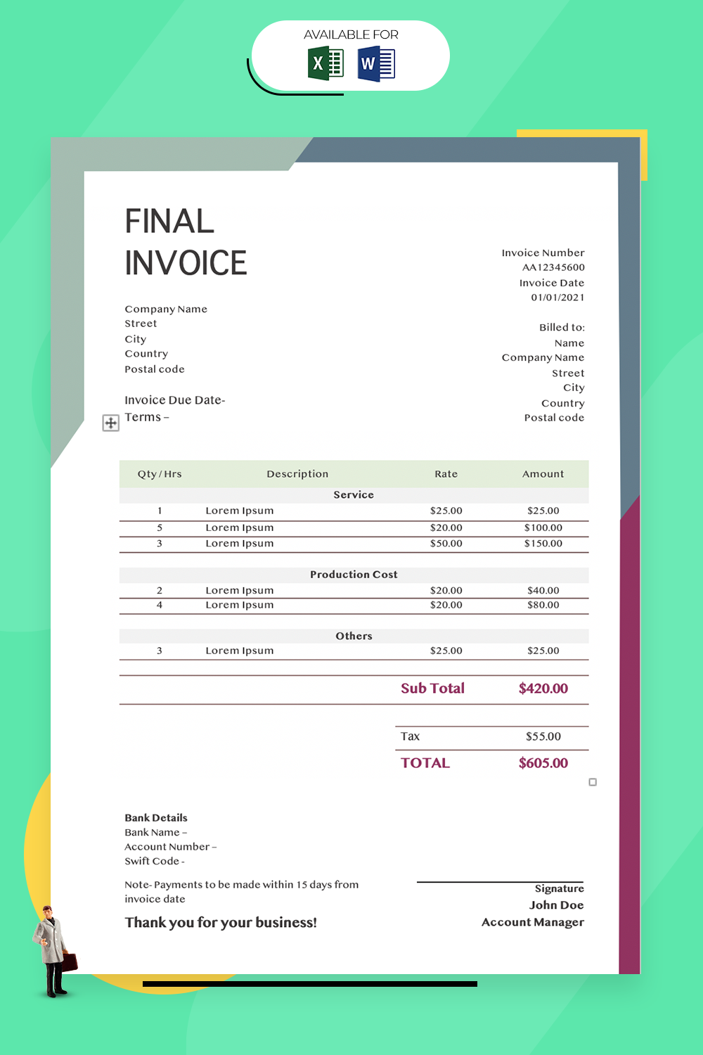 Detail Invoice Template Excel Indonesia Nomer 31